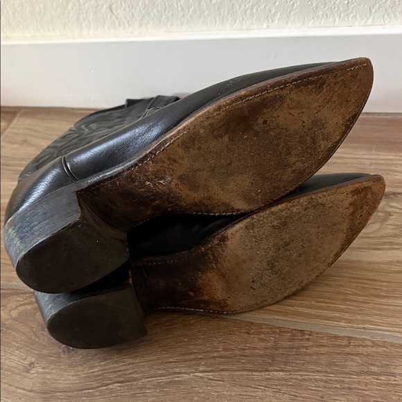 Justin Mens boots sz 10.5 D Style 1434 Western leather rodeo mid calf Black - Picture 3 of 7